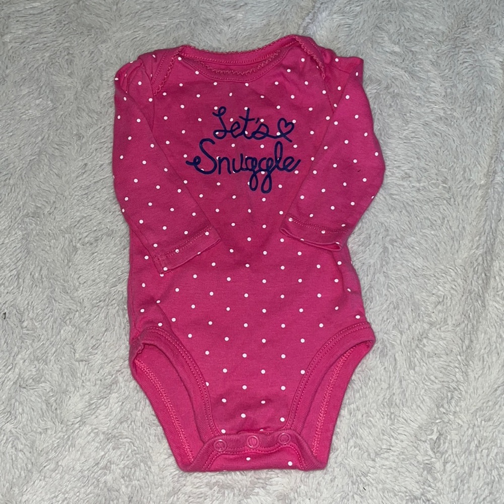 (3 for $10) jumping beans 3 month pink polkadot bodysuit baby girl clothing